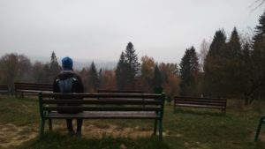 Podziwiając widoki na Górze Parkowej